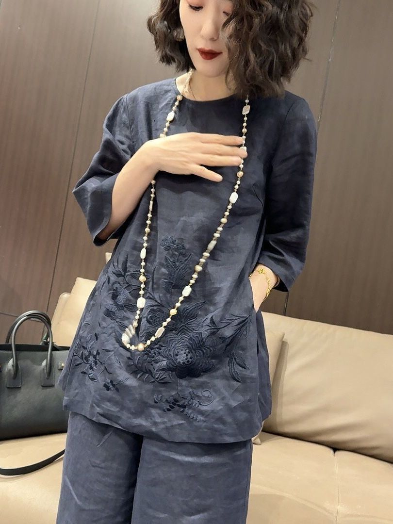 High-End Lightweight Cotton Li - Linen Pant Wide 评论和价格