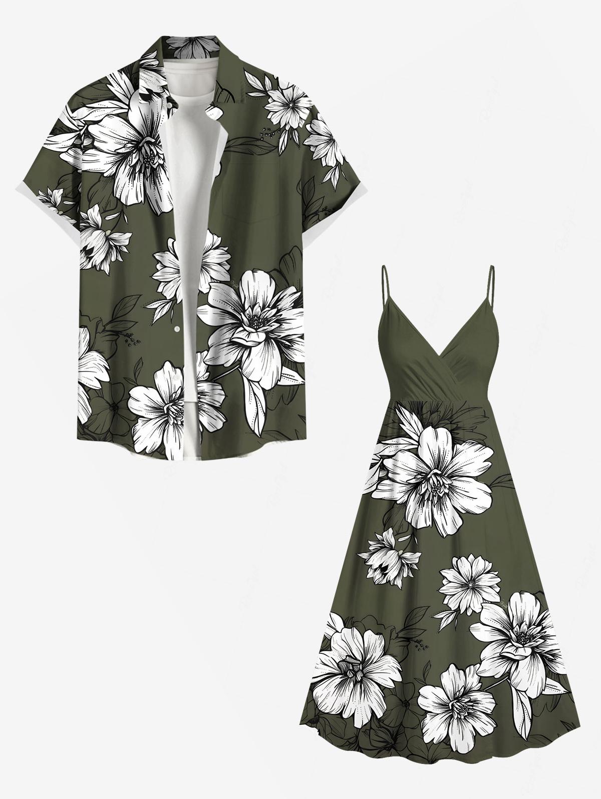 Flowers Leaf Printed Plus Size - Romper Floral Print 评论和价格