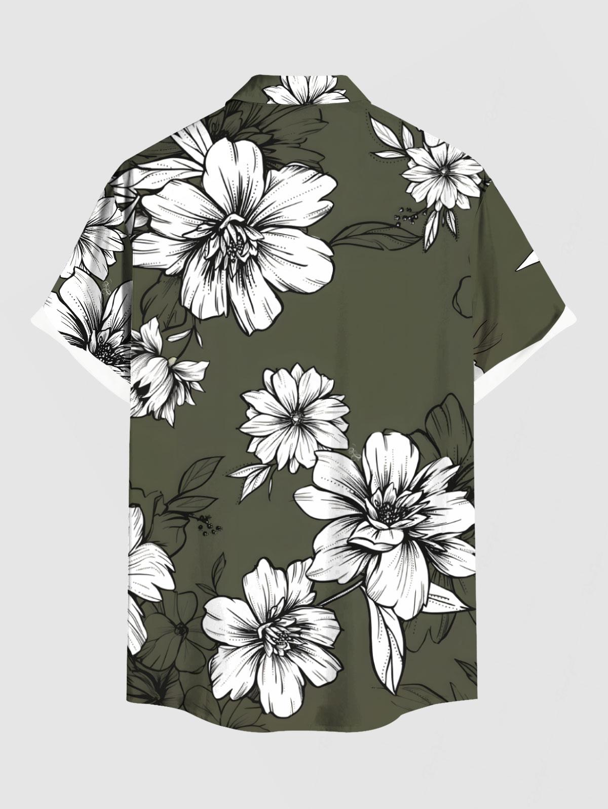 Flowers Leaf Printed Plus Size - Romper Floral Print 评论和价格
