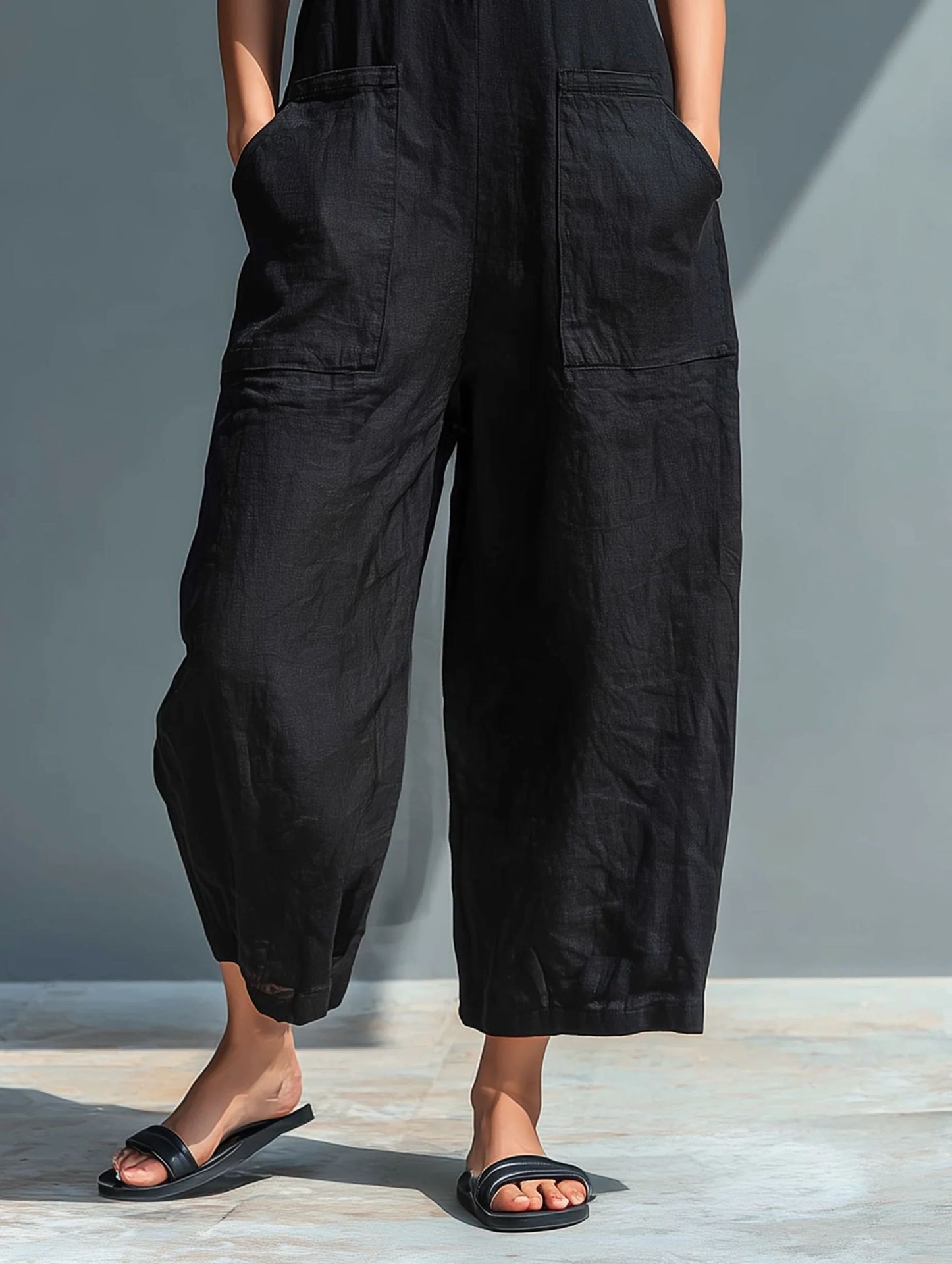Summer Women's Clothing Sleeve - Jumpsuit Linen Relaxed 评论和价格
