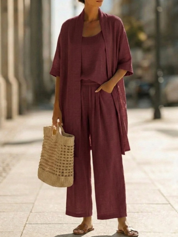 Casual Solid Cotton Linen Loos - Linen Pant Wide 评论和价格