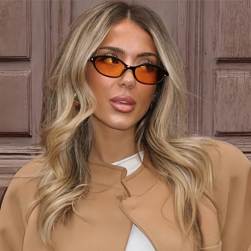 Retro Oval Frame Sunglasses Fa - Sunglasses Cat Eye 评论和价格