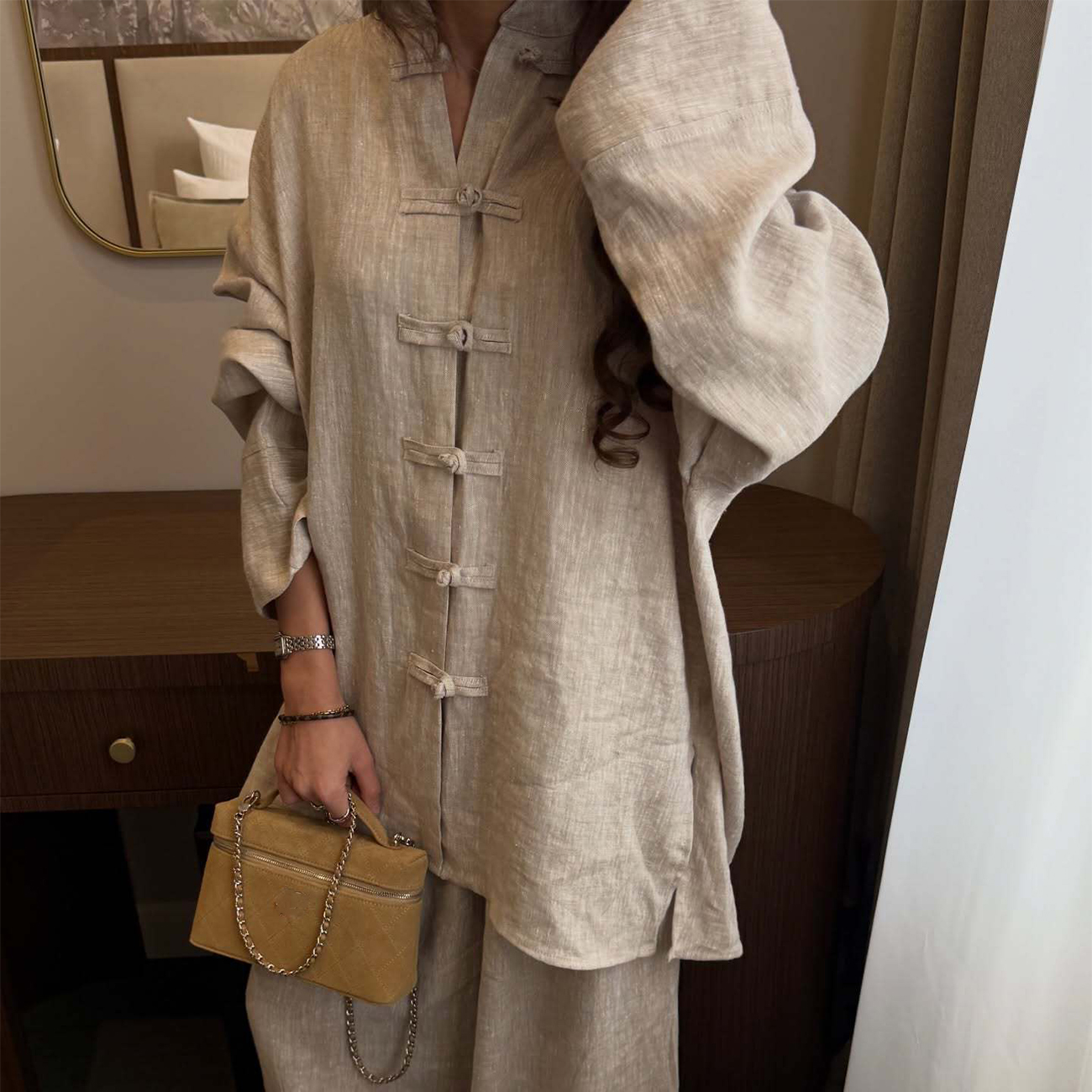New Vintage Chinese Style Co O - Linen Pant Wide 评论和价格