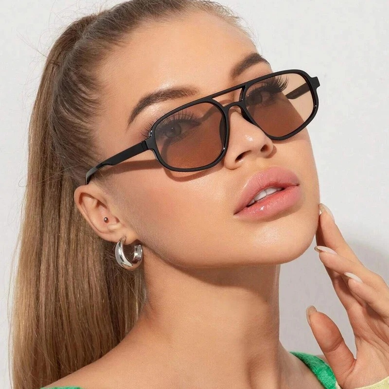 New Retro Double Bridge Sungla - Sunglasses Cat Eye 评论和价格