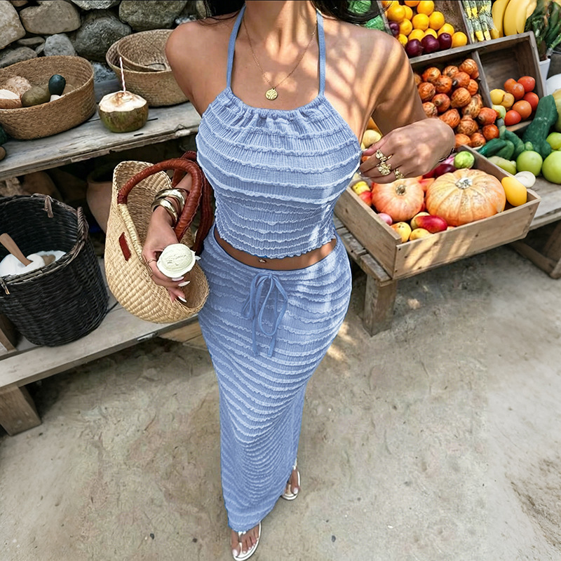 Sexy Elegant Dress Two Piece S - Maxi Dress Halter 评论和价格