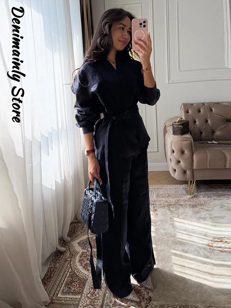 Casual Women's Linen Pants Set - Linen Pant Wide 评论和价格