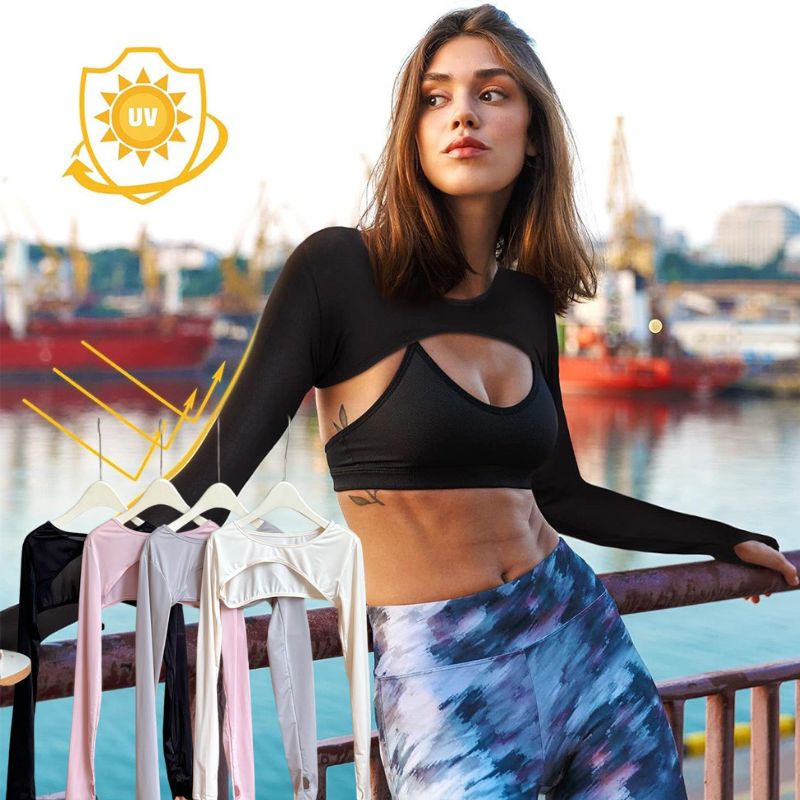 Modal Ice Silk Arm Sleeves Ult - Crop Top Crochet 评论和价格