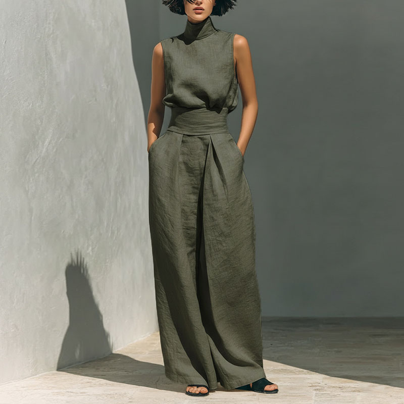 Vintage Solid Cotton Linen Sui - Linen Pant Wide 评论和价格