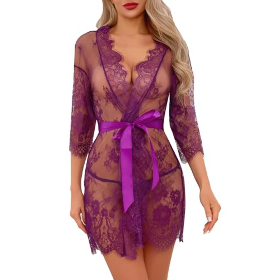 Narcisse Women's Floral Lace K - Kimono Sheer Floral 评论和价格