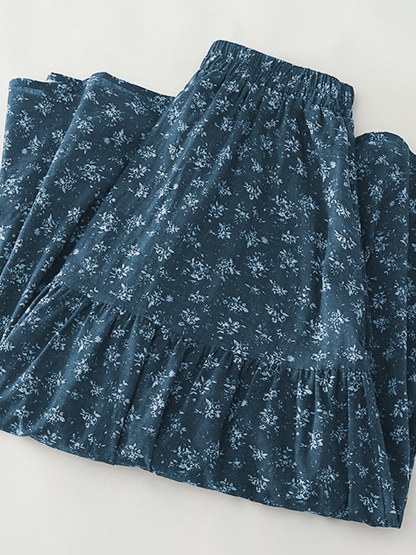 High Waist Floral Print Midi S - Midi Skirt Floral 评论和价格