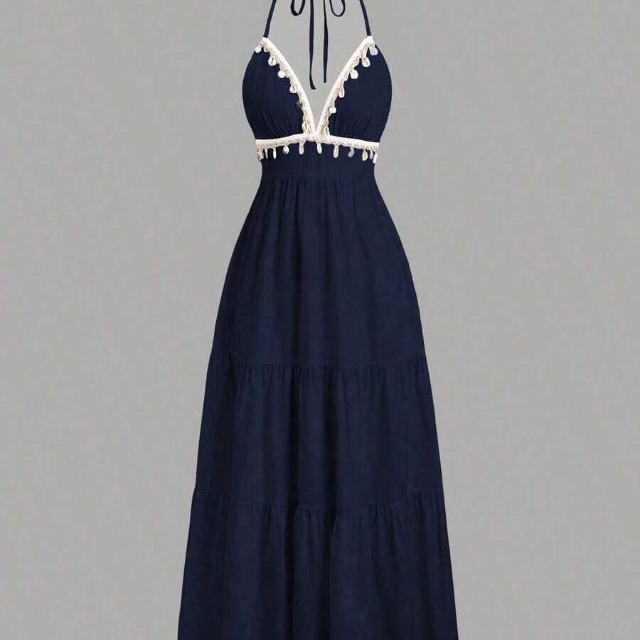 Womens Halter Neck Tiered Maxi - Maxi Dress Halter 评论和价格